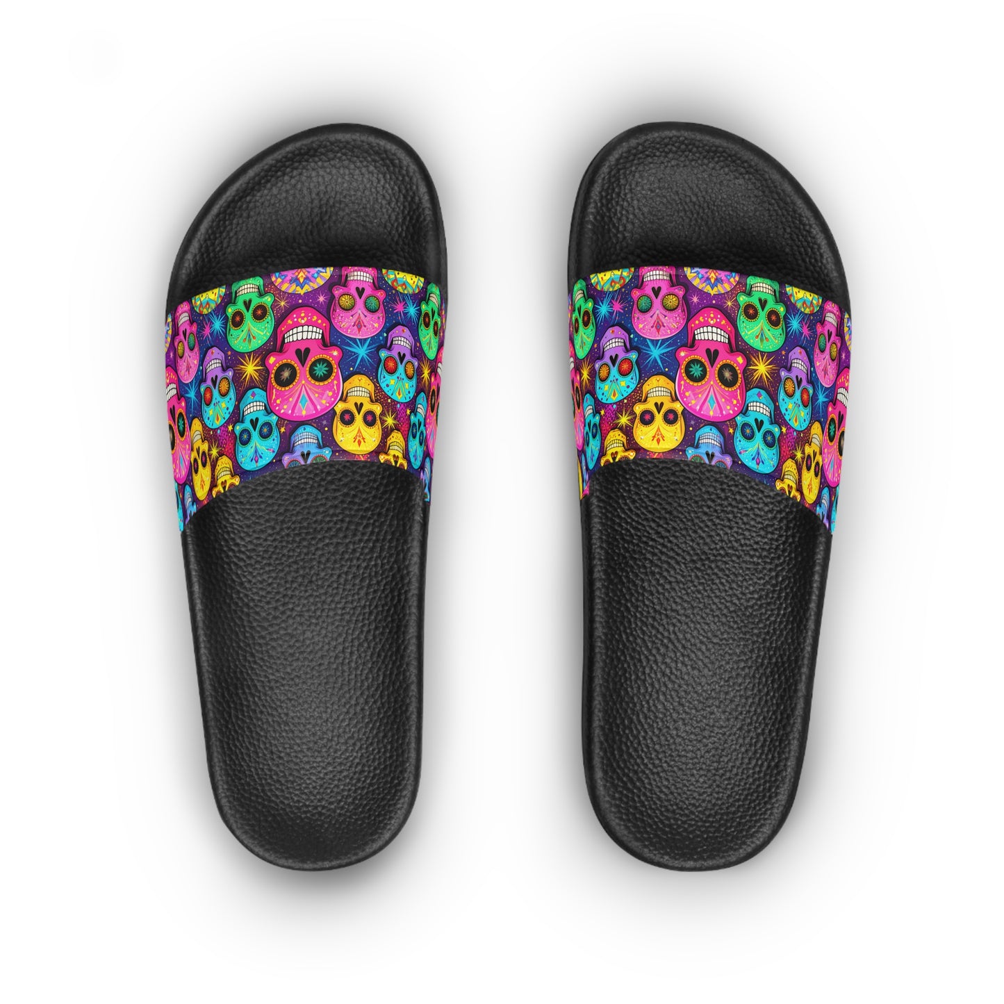 Vibrant Sugar Skulls - Women's Slide Sandals