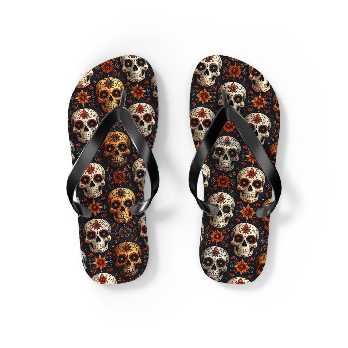 Sugar Skull Flip Flops