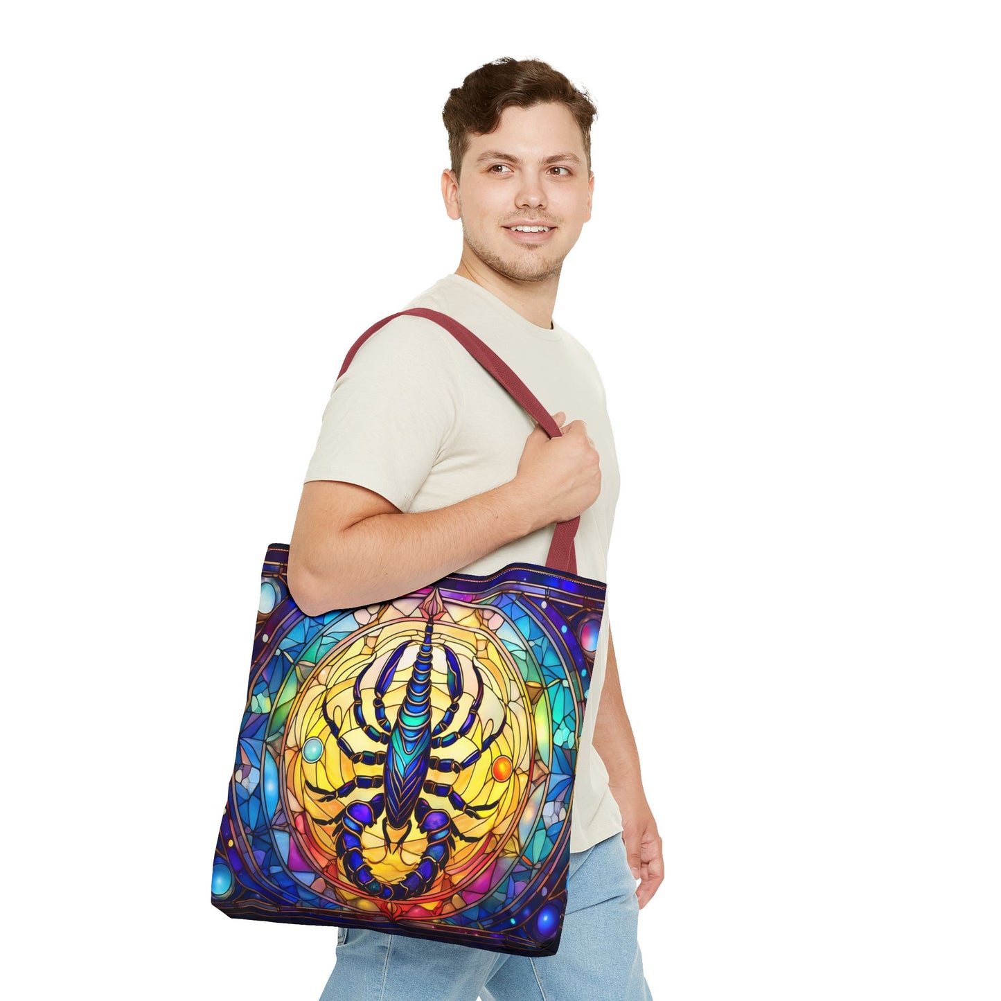 Scorpio Stained Glass Style Tote Bag (All Over Print)