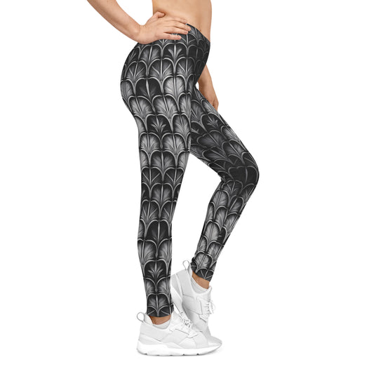 Metal Tile Pattern Leggings