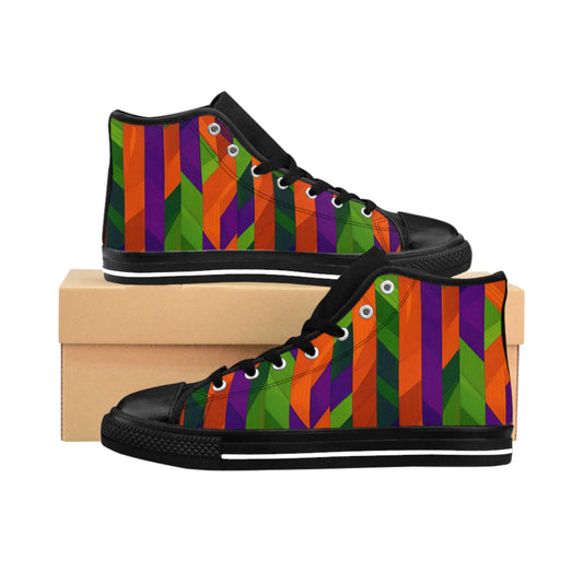 Halloween Colored Stripes - Women's Classic High Top Sneakers