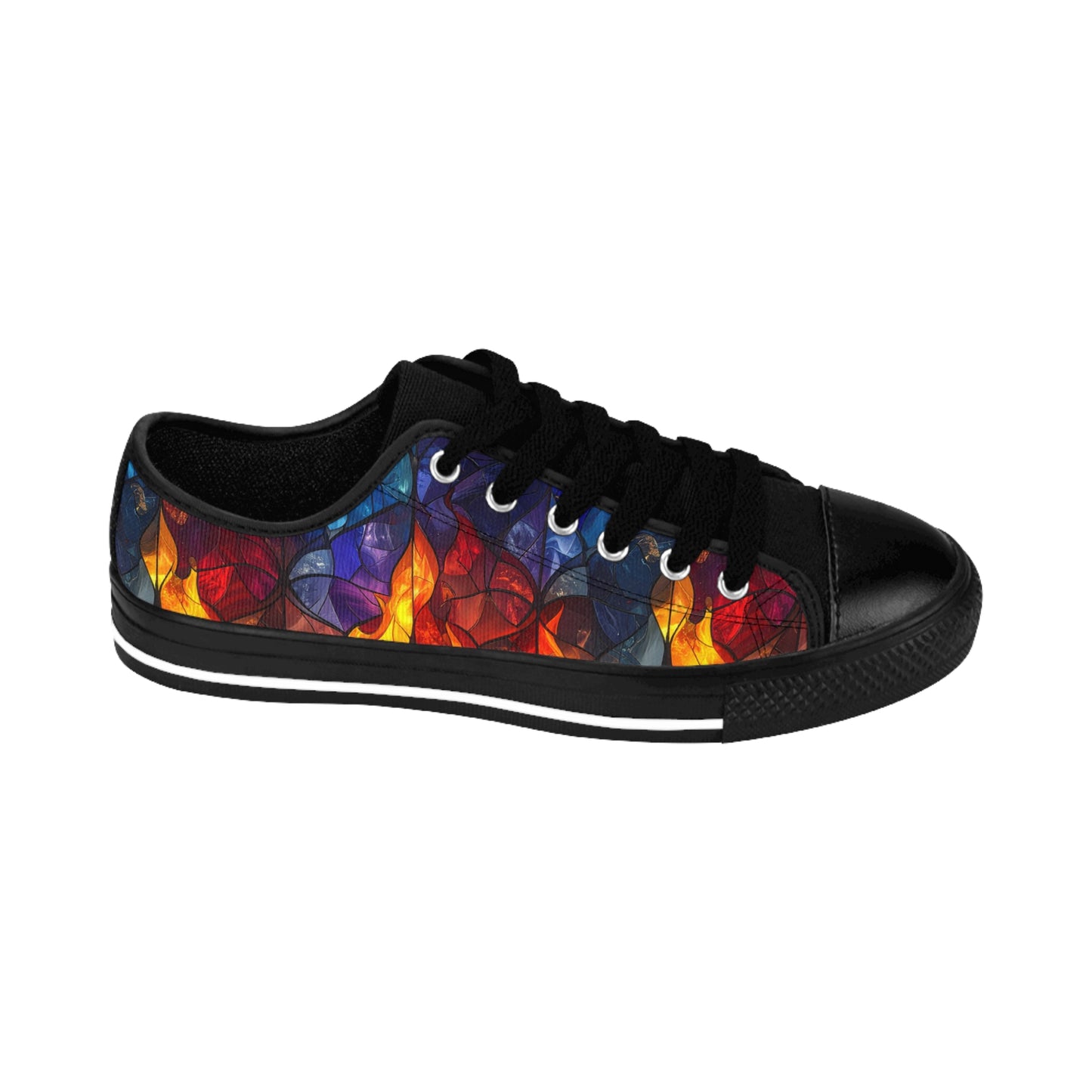 Stained Glass Flames - Women's Classic Low Top Sneakers