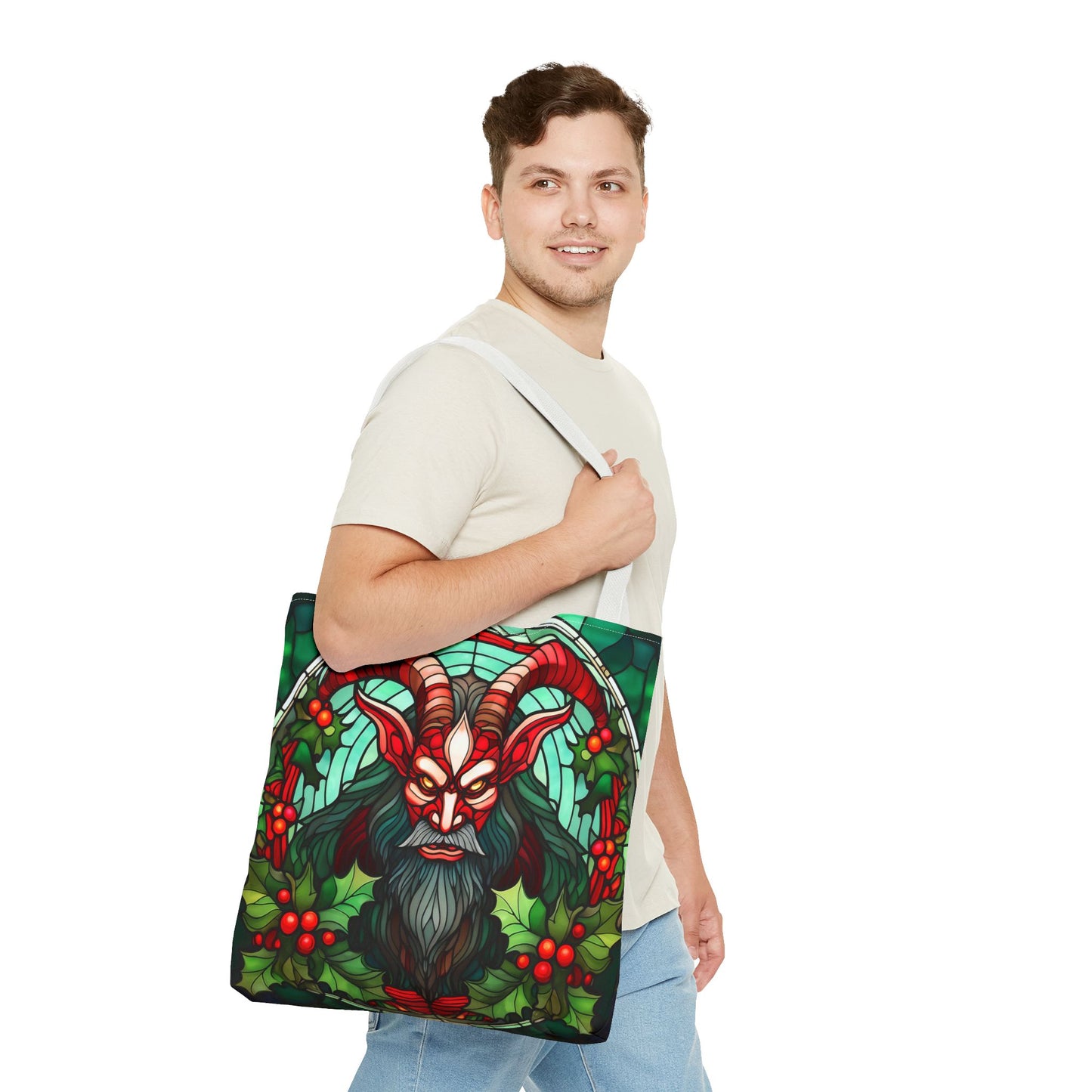 Stained Glass Krampus Tote Bag