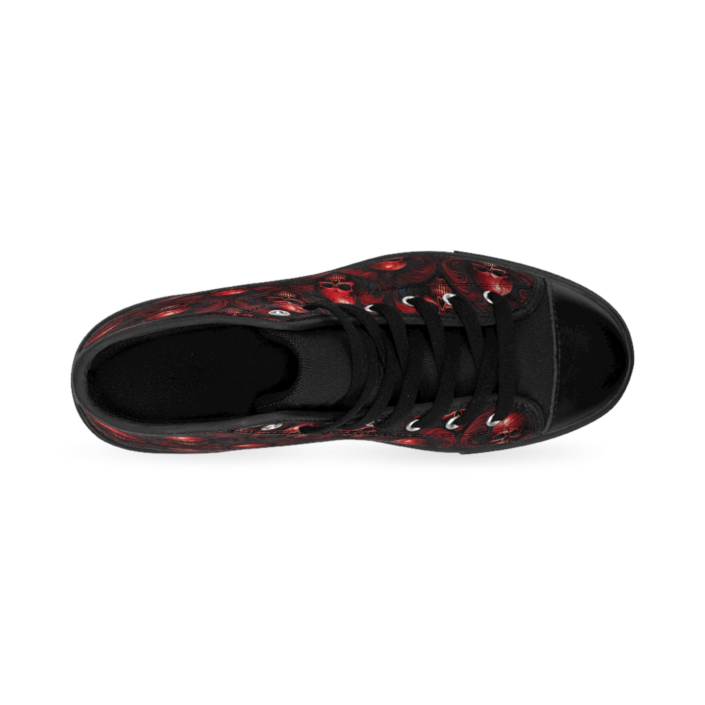 Red Damask Skulls - Men's Classic High Top Sneakers