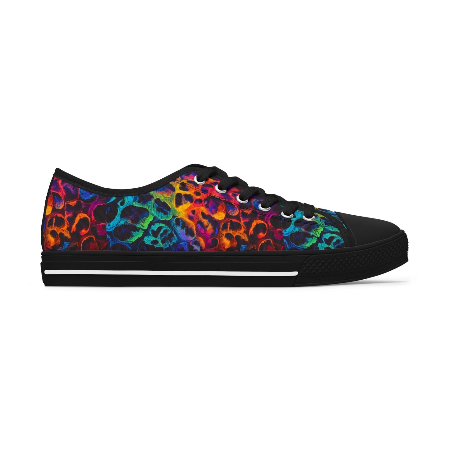 Neon Leopard Print - Women's Low Top Sneakers