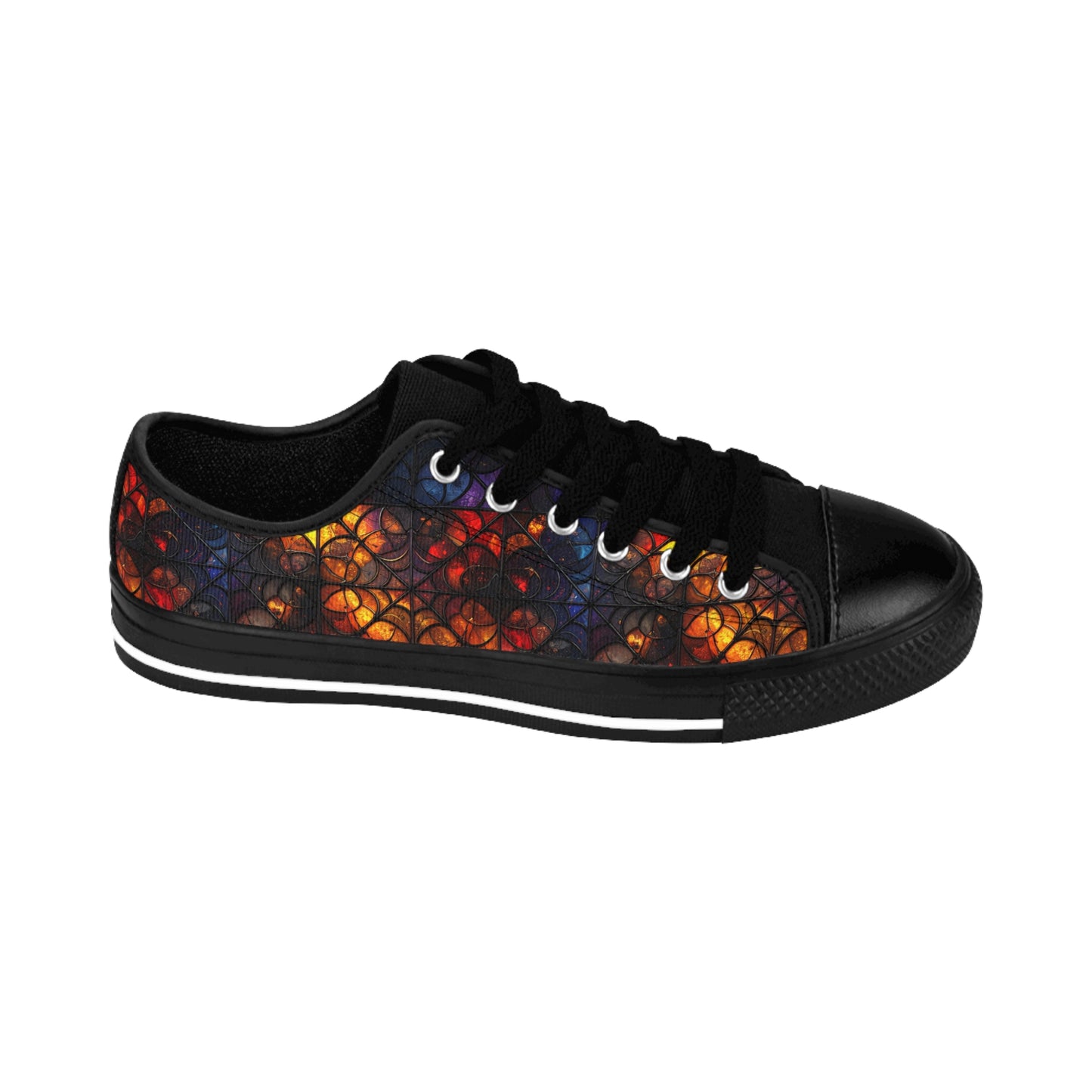 Stained Glass & Spiderwebs - Women's Classic Low Top Sneakers