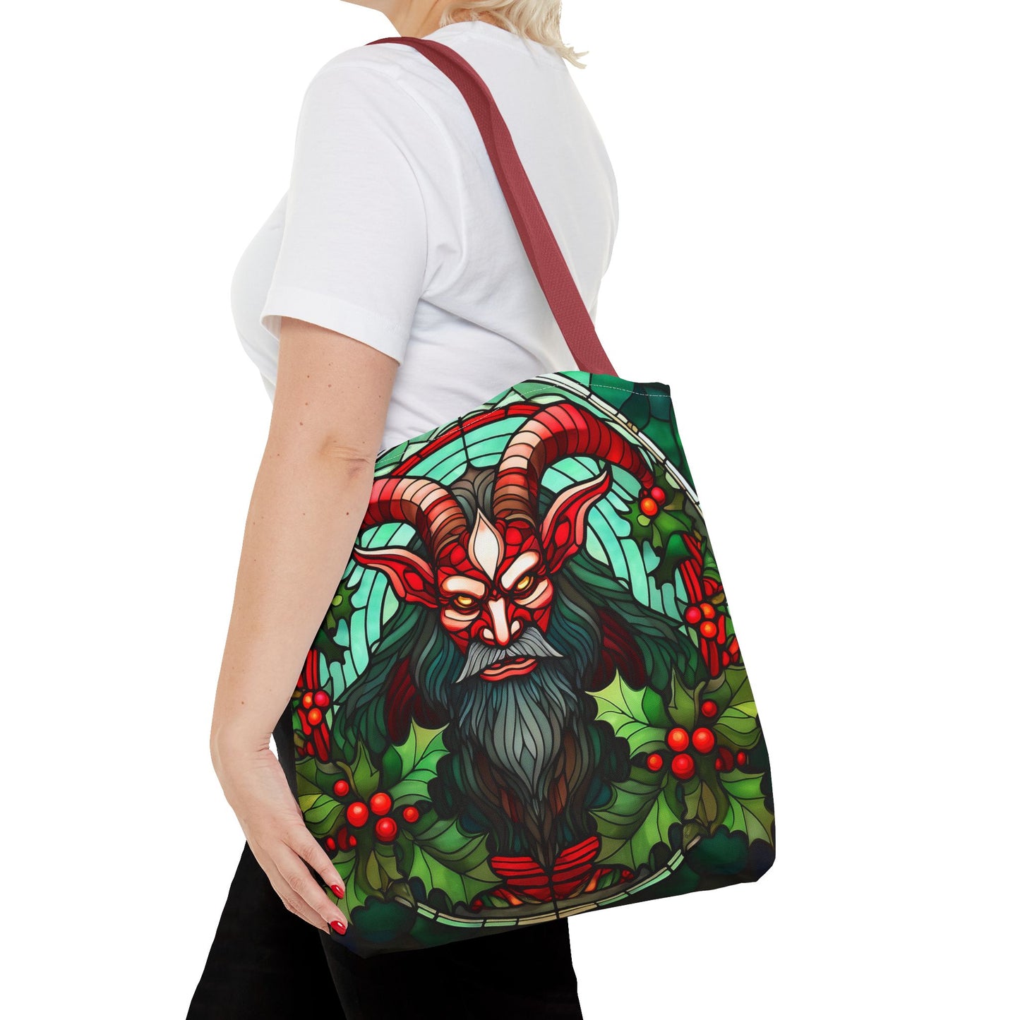 Stained Glass Krampus Tote Bag