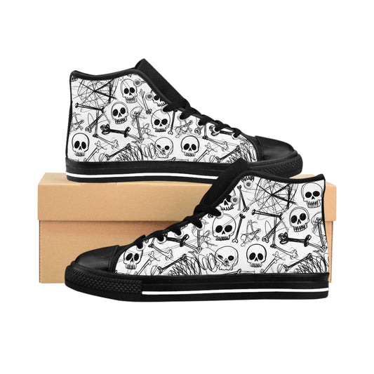 Doodle Skulls - Women's Classic High Top Sneakers