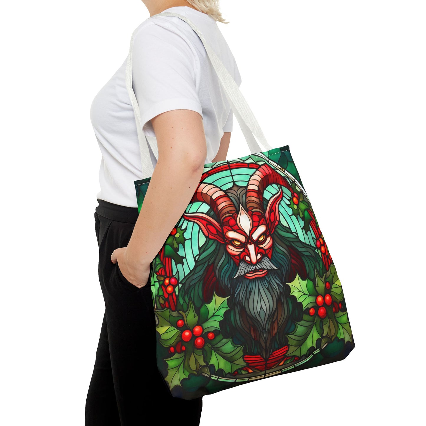 Stained Glass Krampus Tote Bag