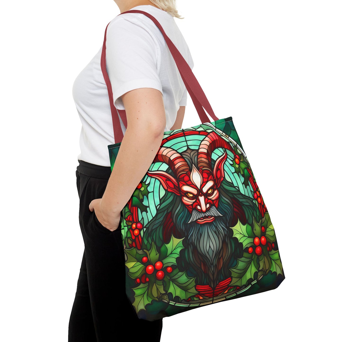 Stained Glass Krampus Tote Bag