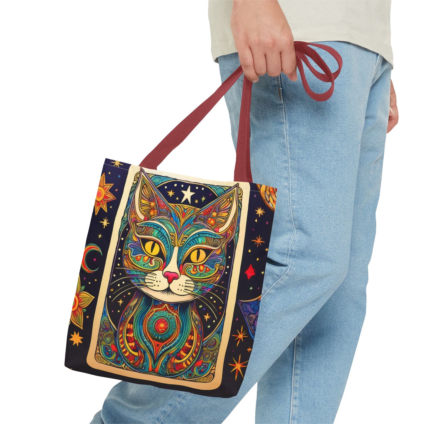 Tarot Style Cat Tote Bag - Multicolor