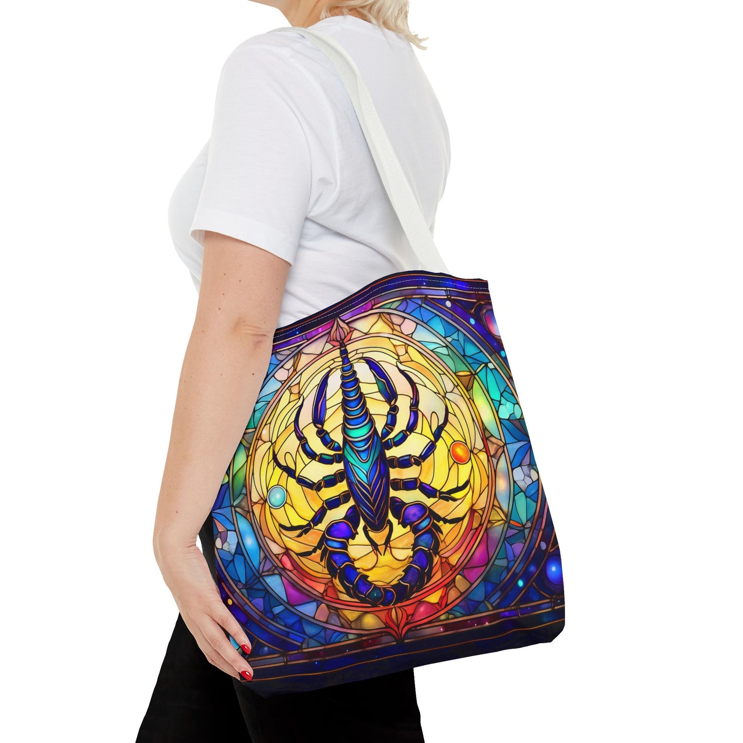 Scorpio Stained Glass Style Tote Bag (All Over Print)