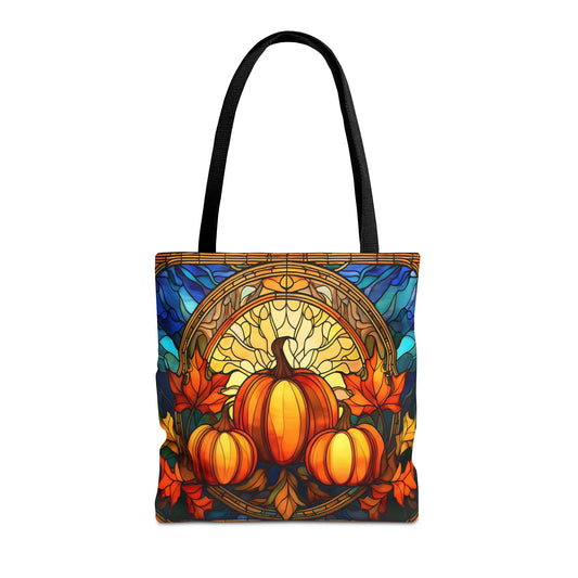 Stained Glass Style Pumpkins Tote Bag