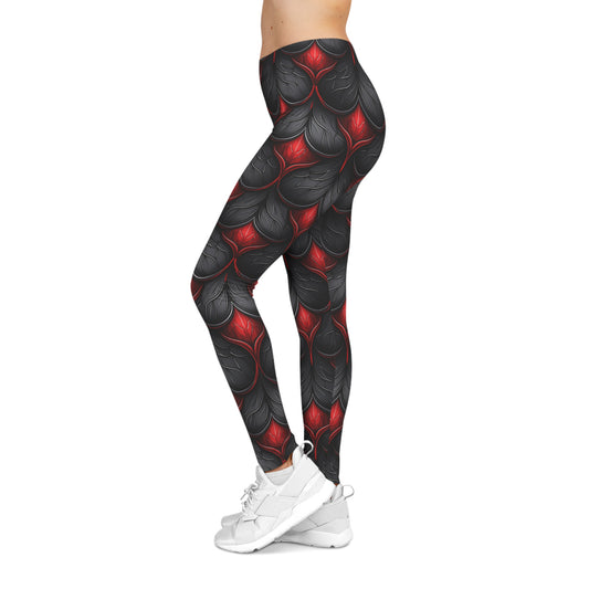 Black and Red Scale Leggings