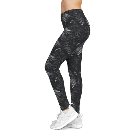 Dark Raven Pattern Leggings