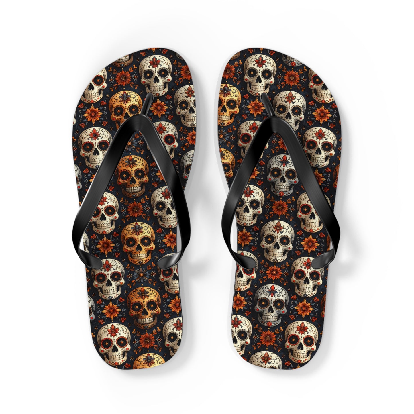Sugar Skull Flip Flops