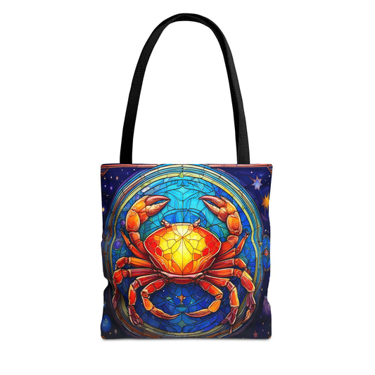 Cancer Crab Stained Glass Style Tote Bag (All Over Print)