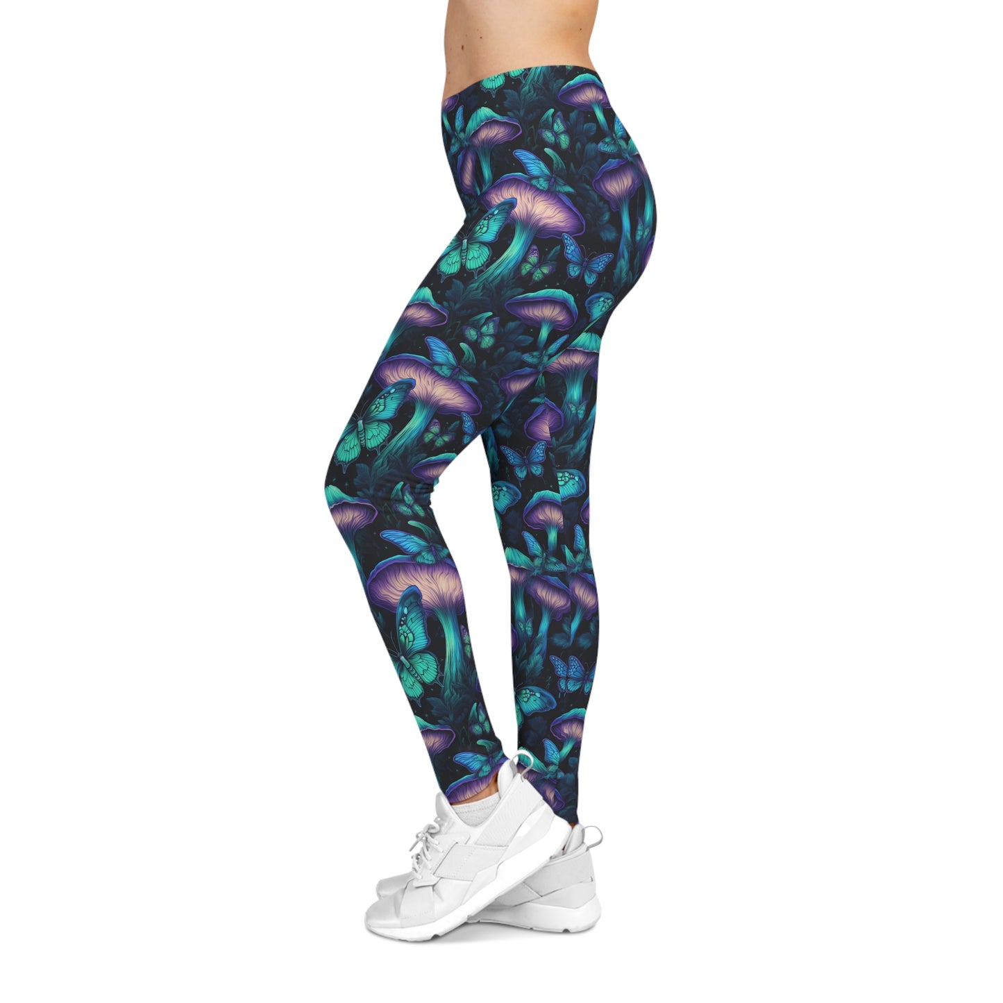 Bioluminescent Moths and Mushrooms - Leggings