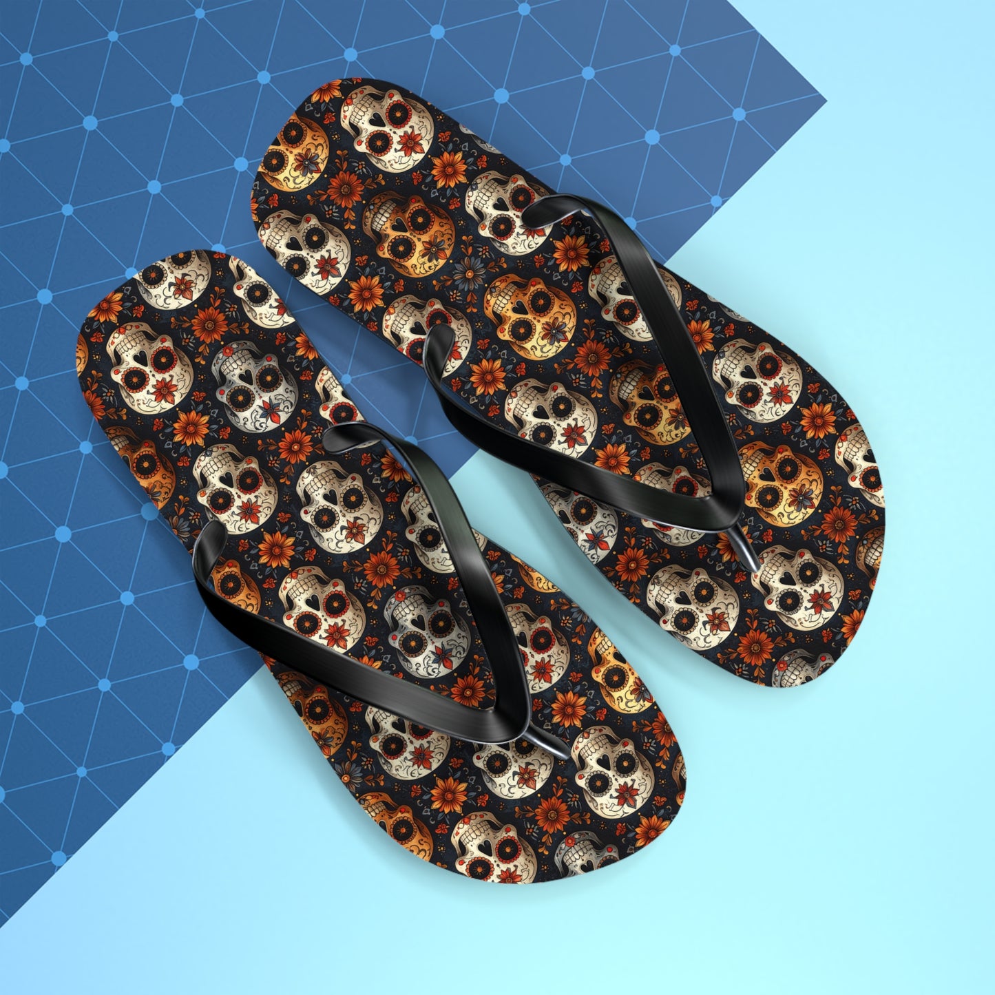 Sugar Skull Flip Flops