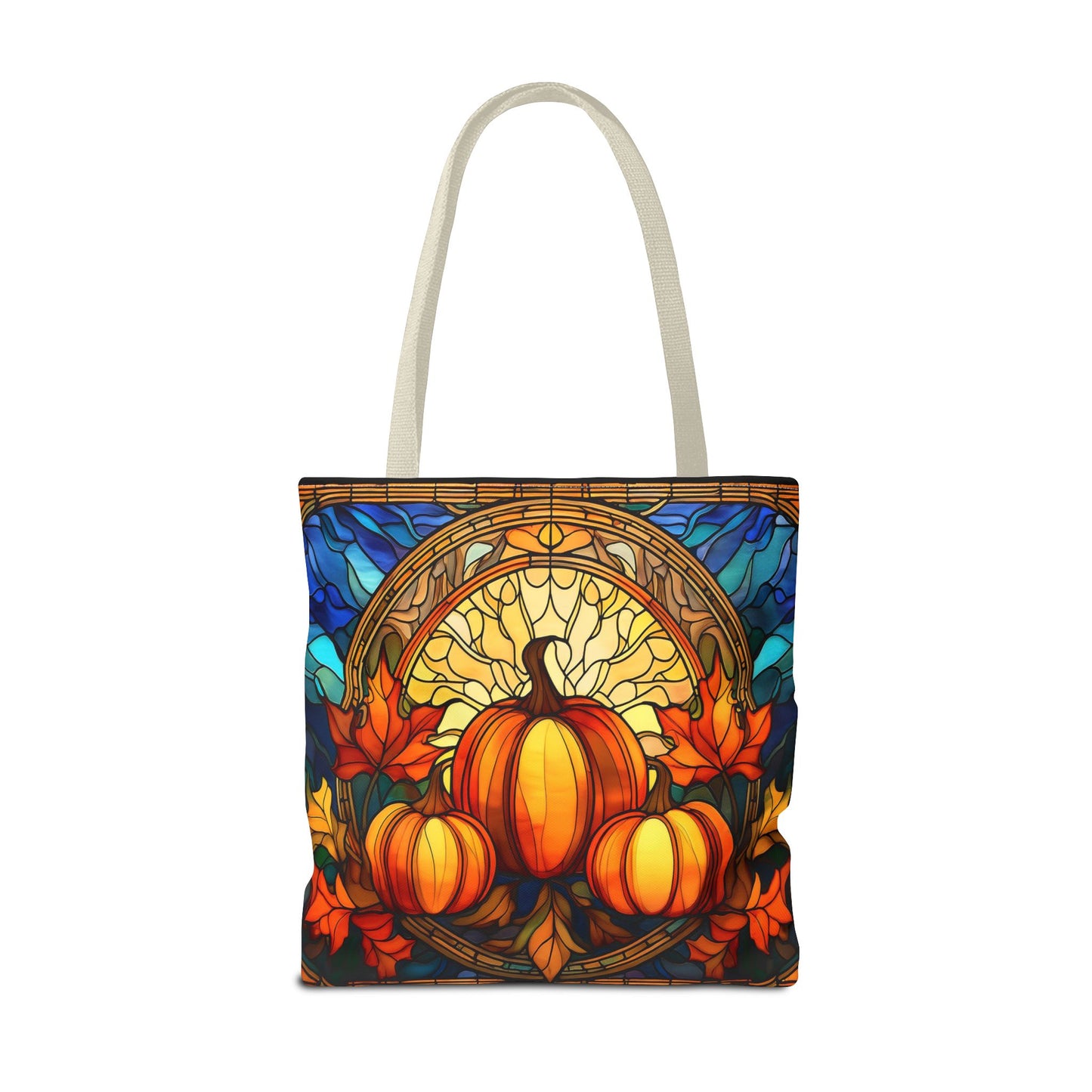 Stained Glass Style Pumpkins Tote Bag