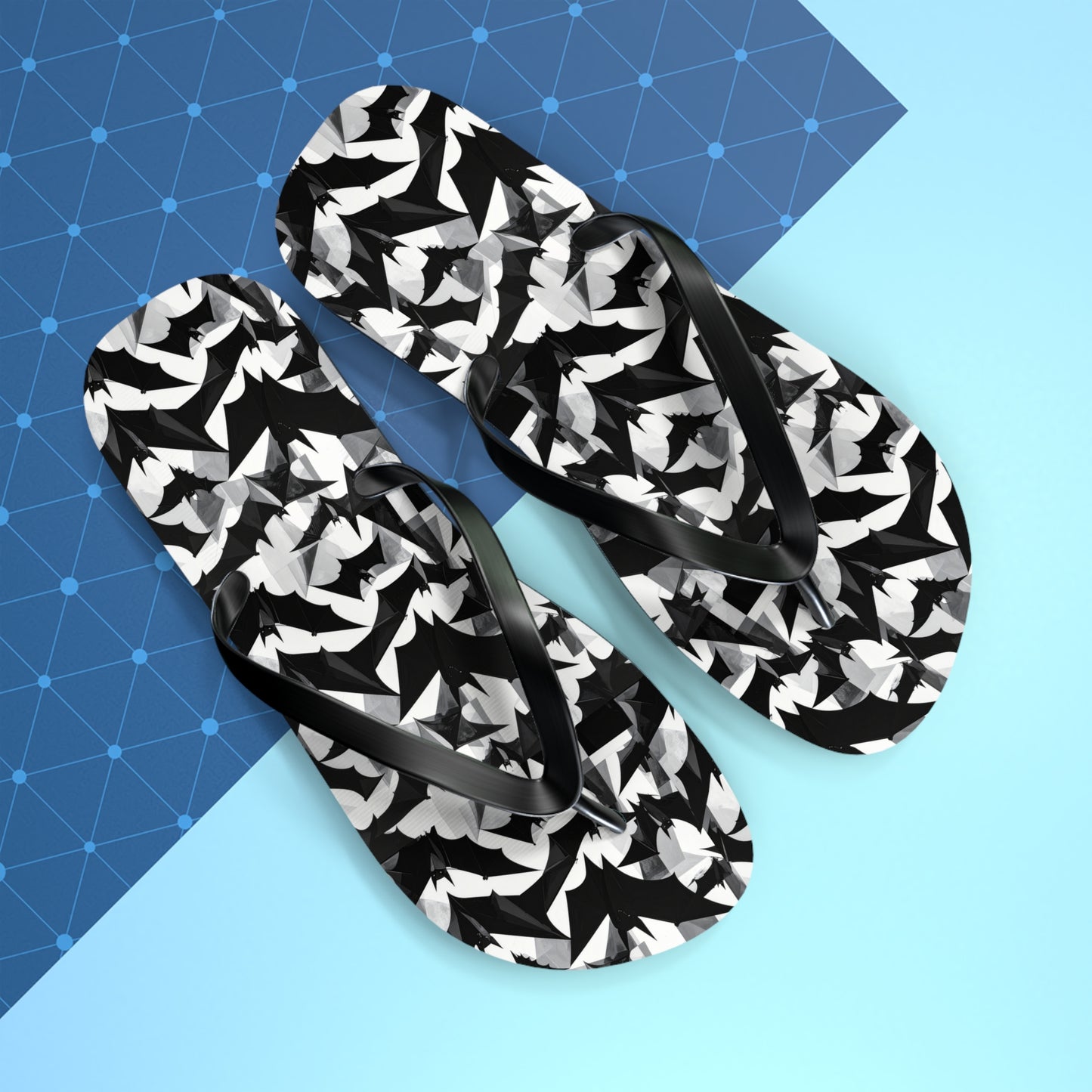 Bat Cubism Flip Flops