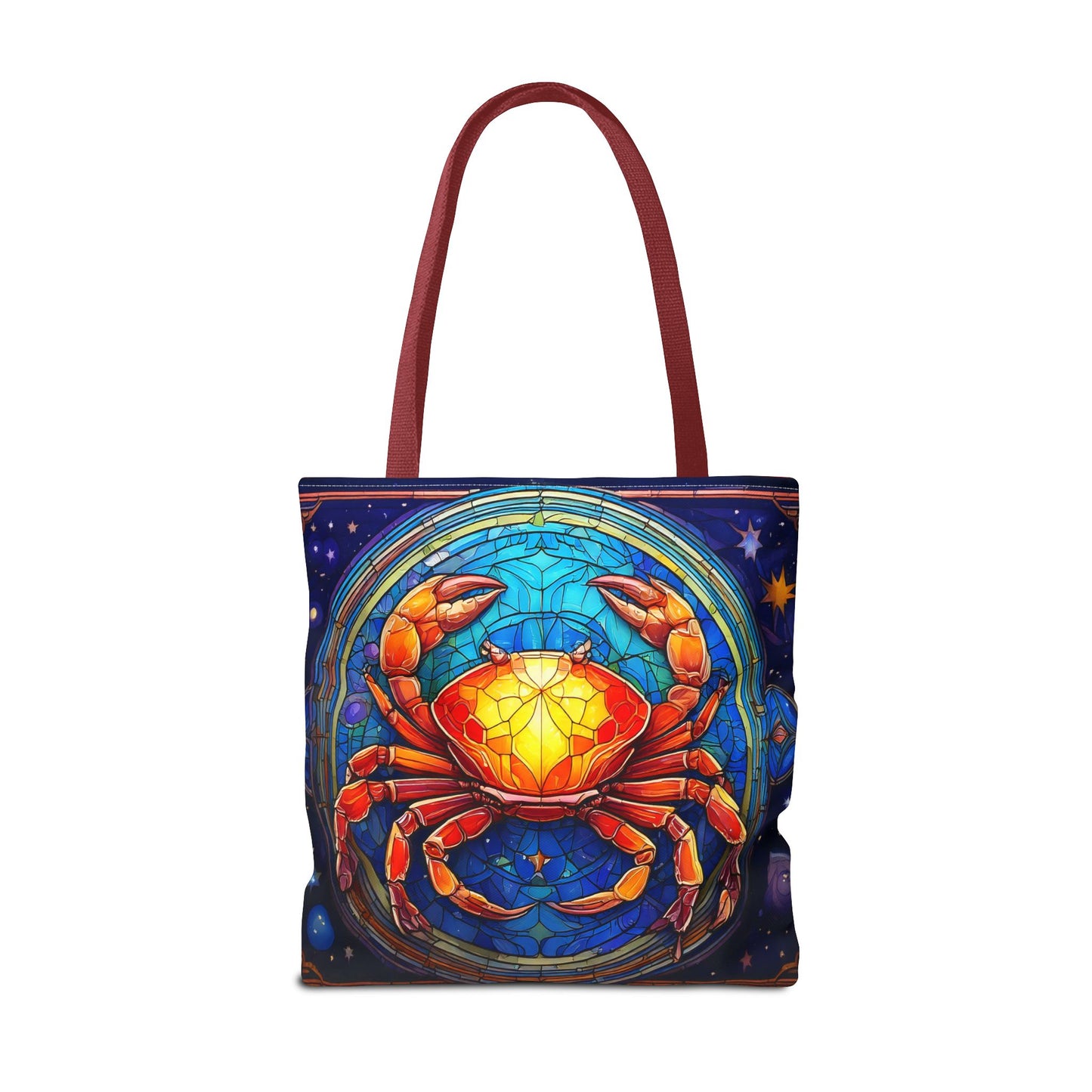 Cancer Crab Stained Glass Style Tote Bag (All Over Print)