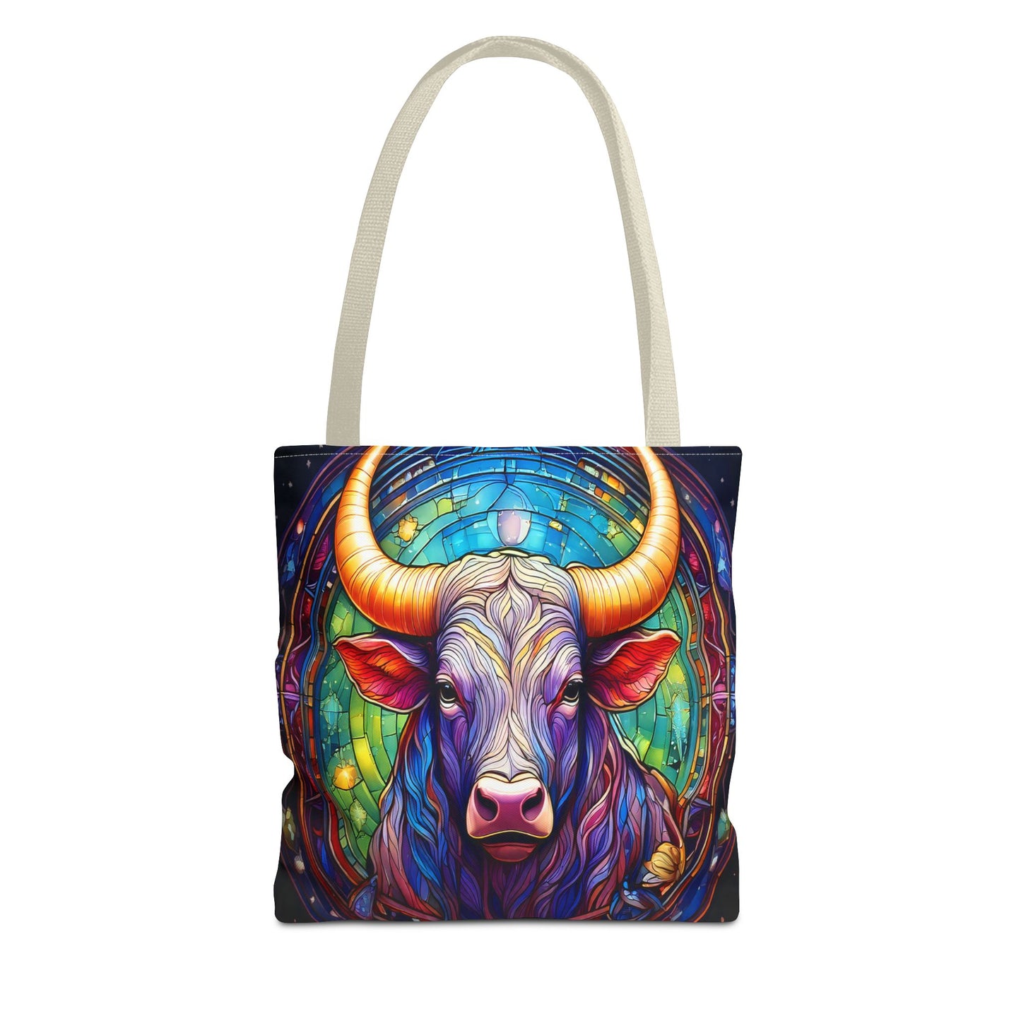 Taurus Bull Stained Glass Style Tote Bag