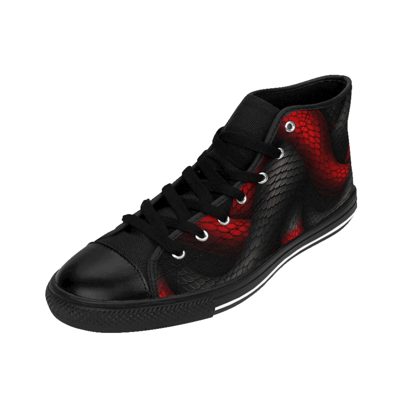 Red and Black Scales - Men's Classic High Top Sneakers
