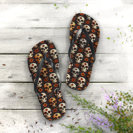 Sugar Skull Flip Flops