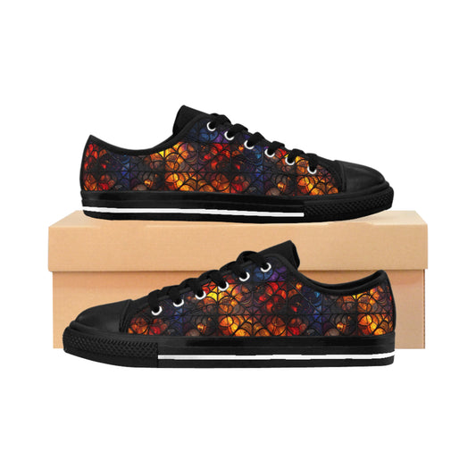 Stained Glass & Spiderwebs - Women's Classic Low Top Sneakers