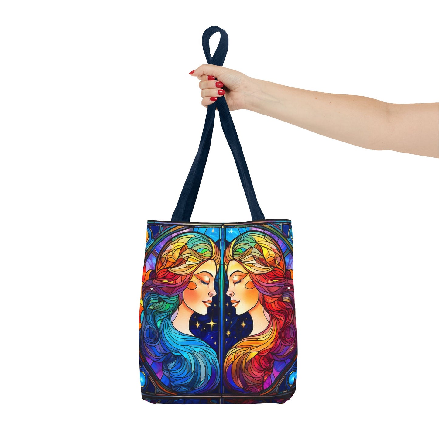 Gemini Twins Stained Glass Style Tote Bag (All Over Print)