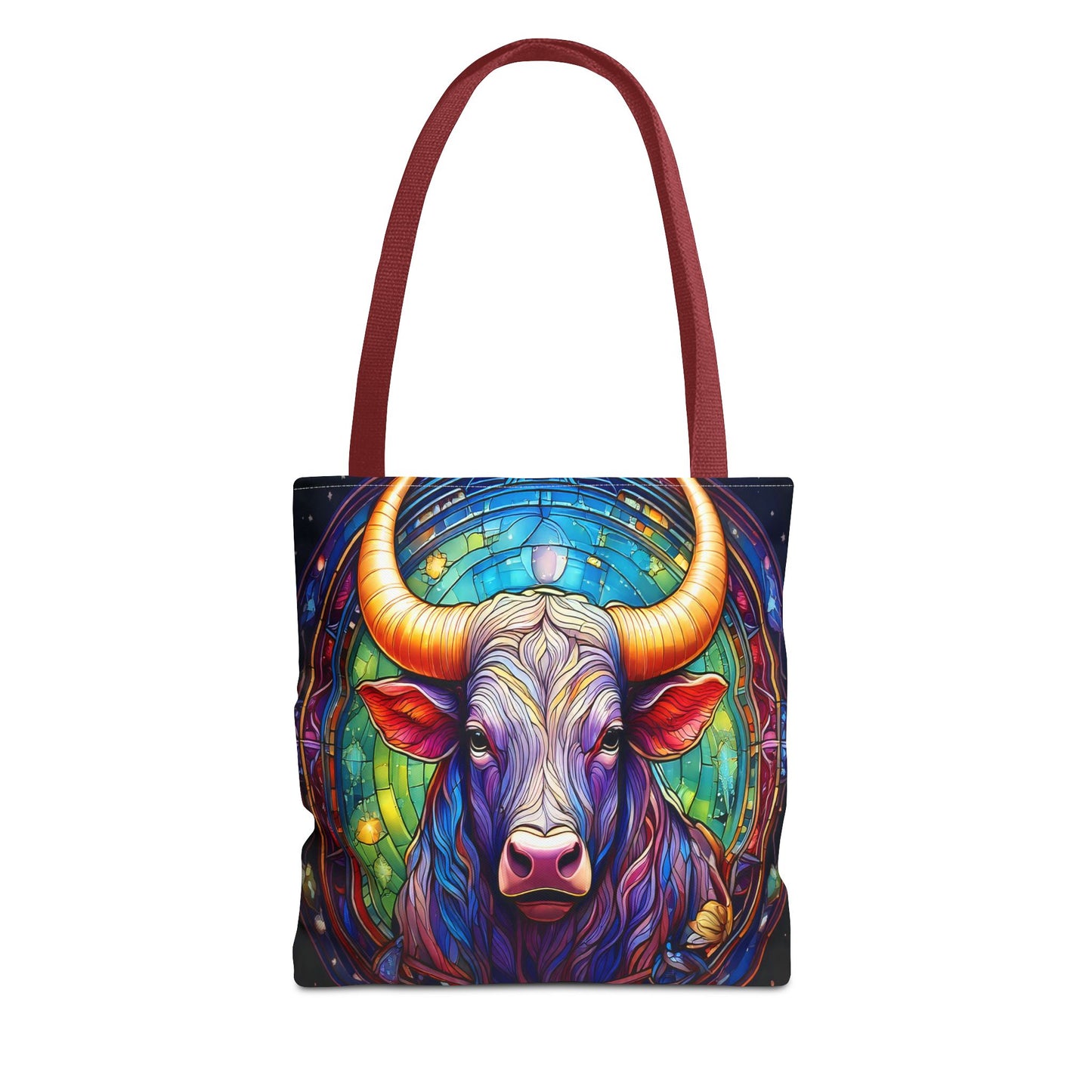 Taurus Bull Stained Glass Style Tote Bag