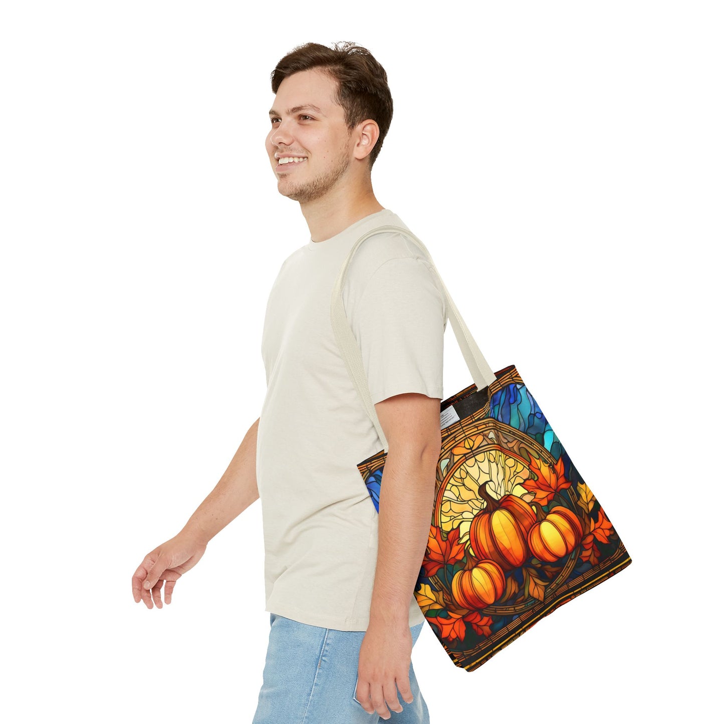 Stained Glass Style Pumpkins Tote Bag