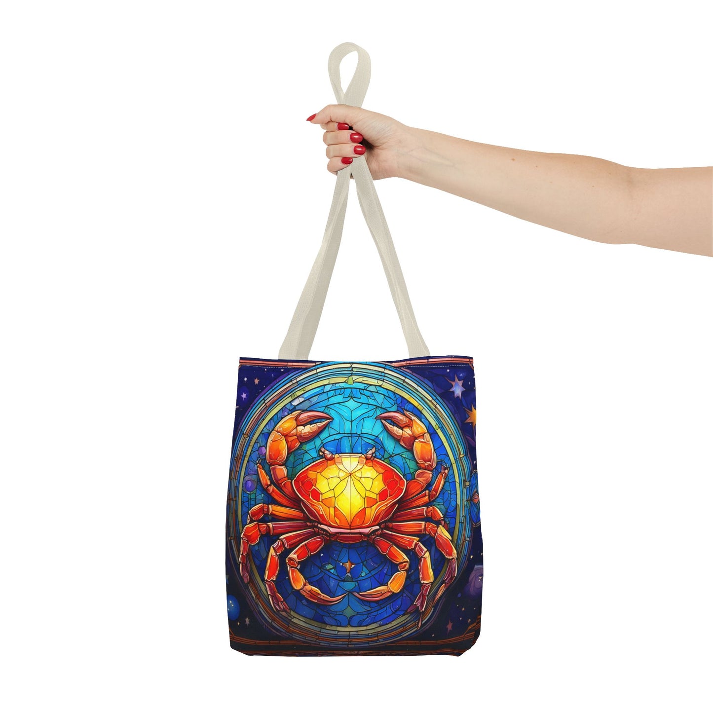 Cancer Crab Stained Glass Style Tote Bag (All Over Print)