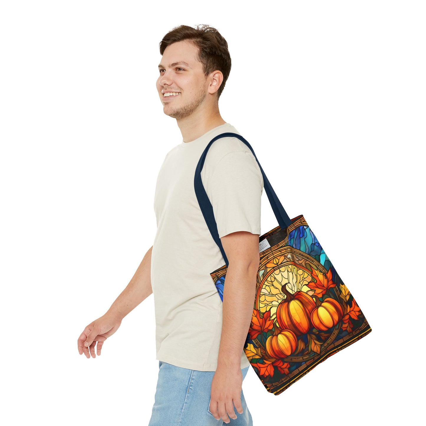 Stained Glass Style Pumpkins Tote Bag