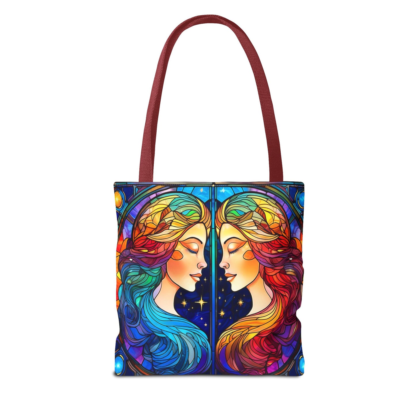 Gemini Twins Stained Glass Style Tote Bag (All Over Print)