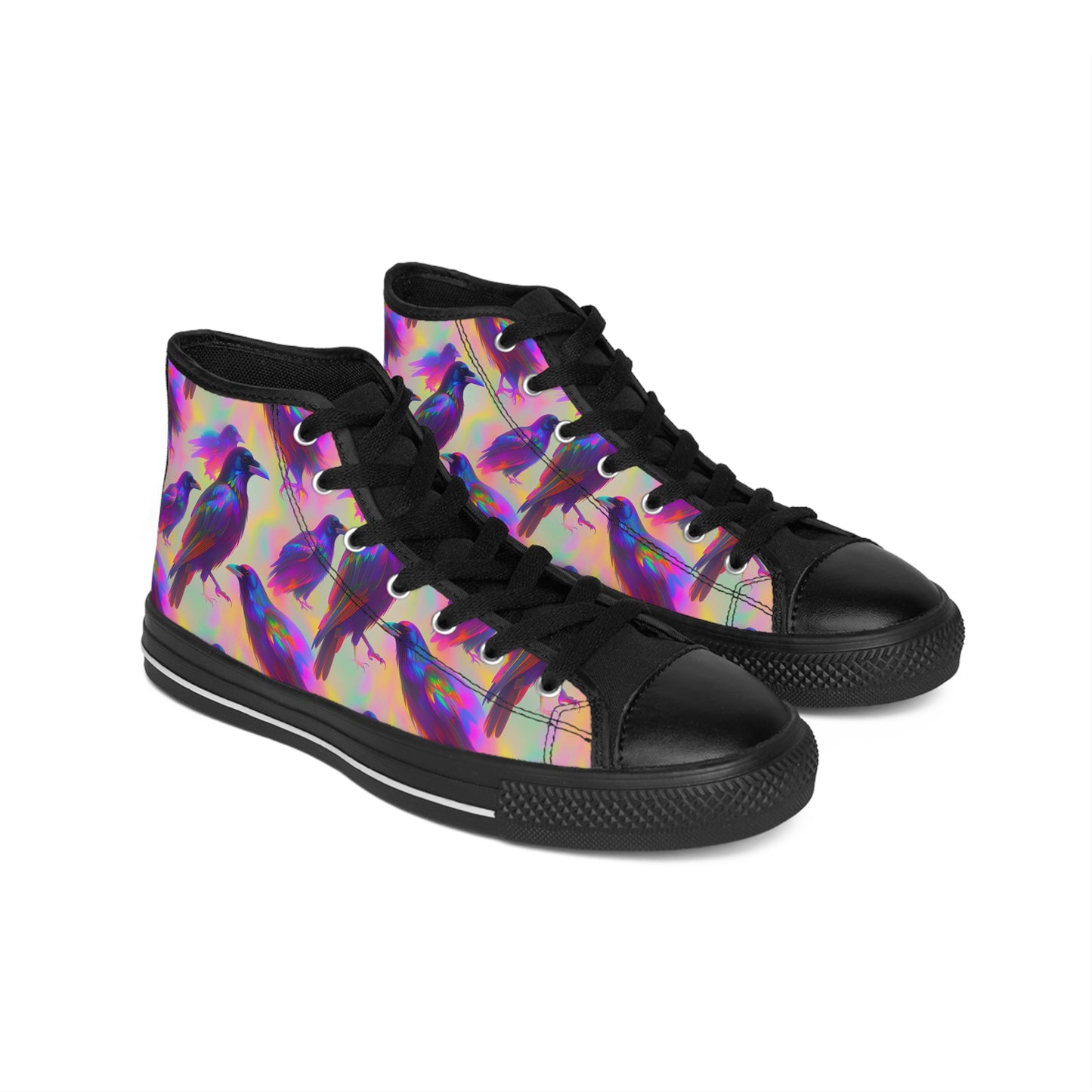 Iridescent Ravens - Women's Classic High Top Sneakers