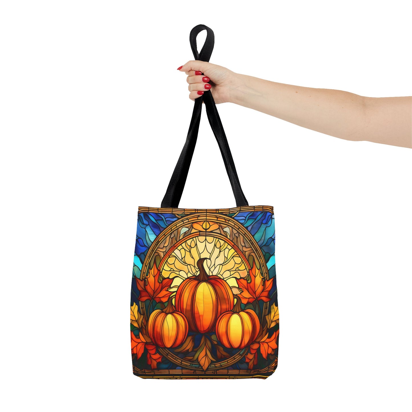 Stained Glass Style Pumpkins Tote Bag
