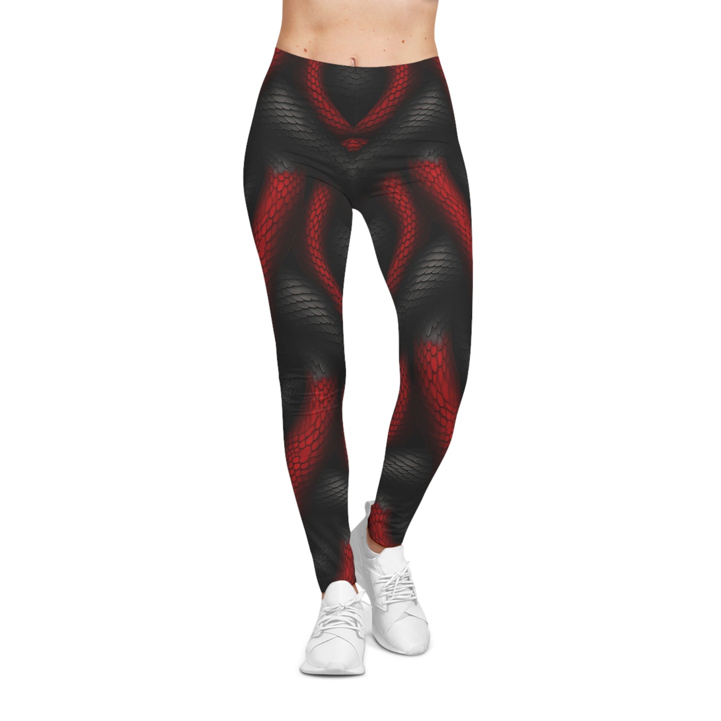 Black and Red Snake Leggings