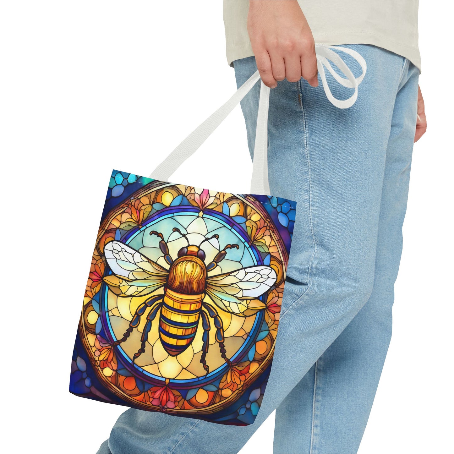 Stained Glass Bee Tote Bag
