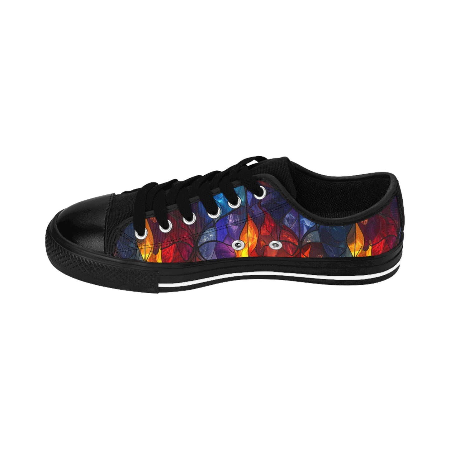 Stained Glass Flames - Women's Classic Low Top Sneakers