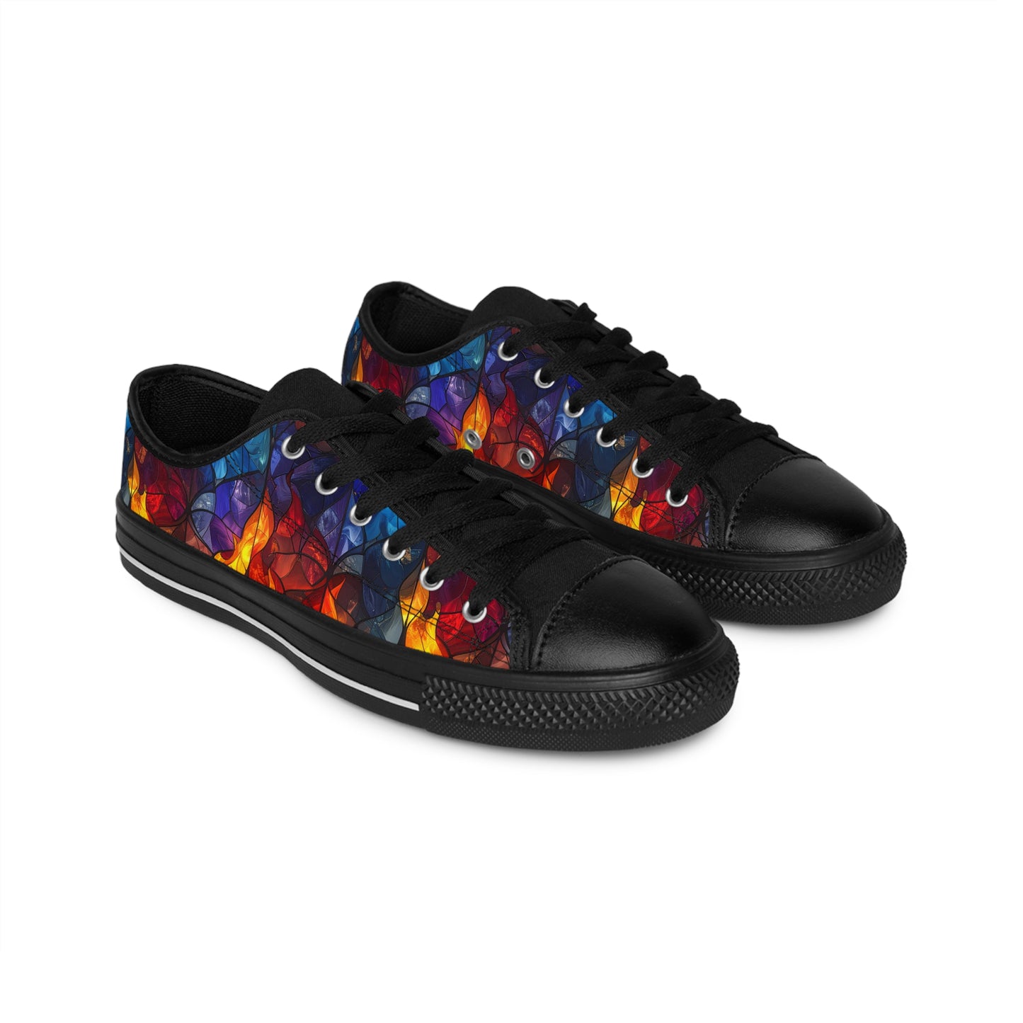 Stained Glass Flames - Women's Classic Low Top Sneakers