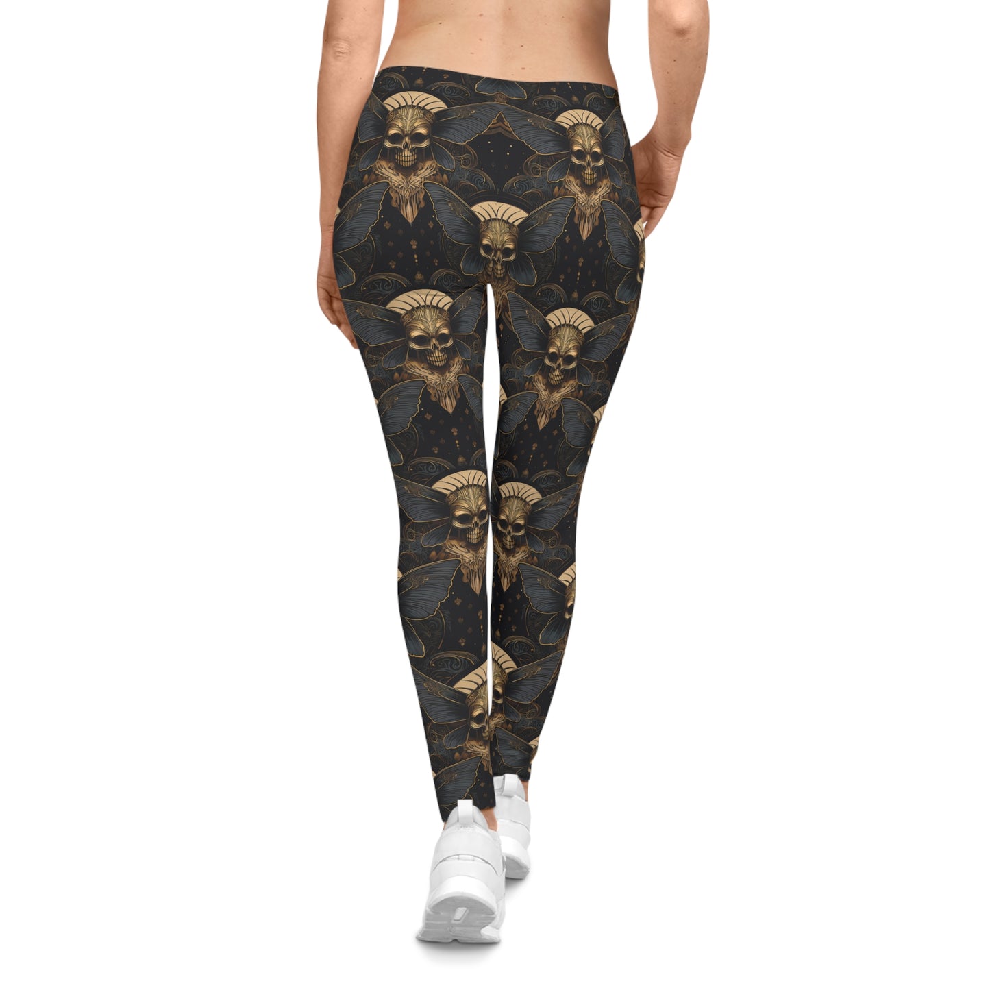 Art Deco Skull Moth Leggings