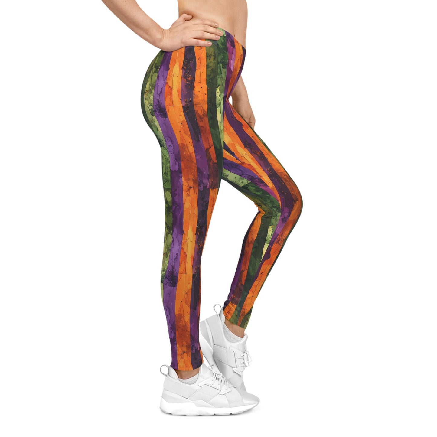Watercolor Style Halloween Color Leggings