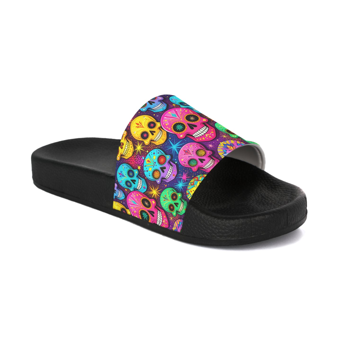 Vibrant Sugar Skulls - Women's Slide Sandals