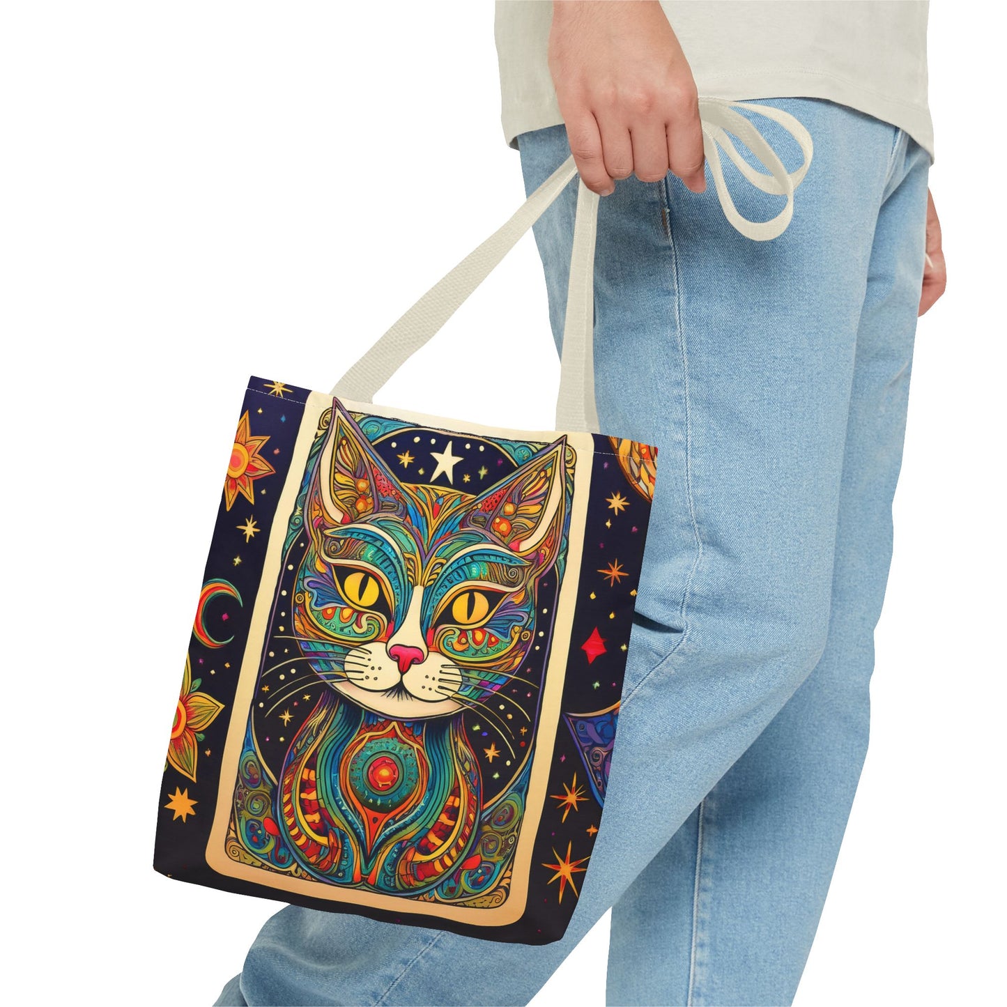 Tarot Style Cat Tote Bag - Multicolor