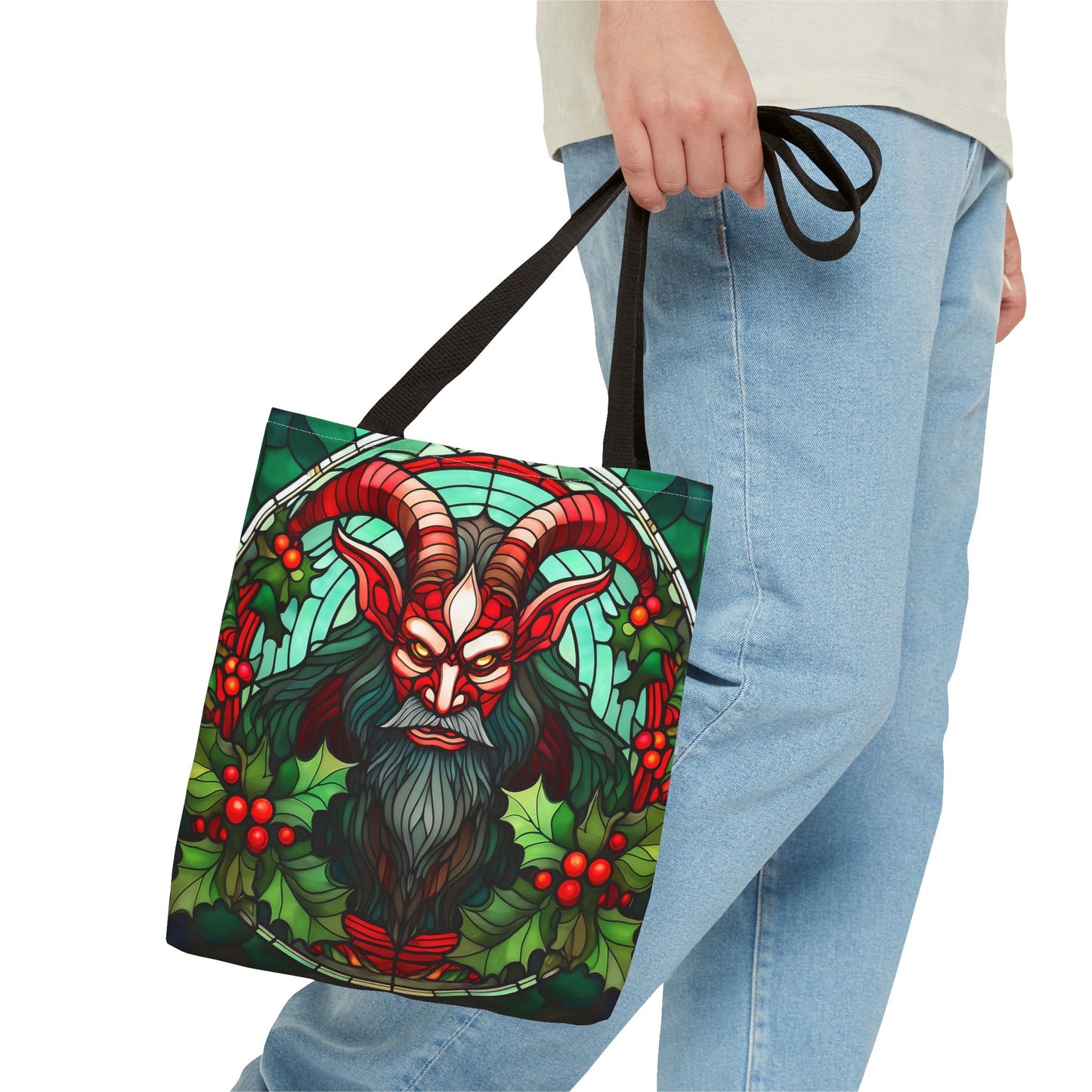 Stained Glass Krampus Tote Bag