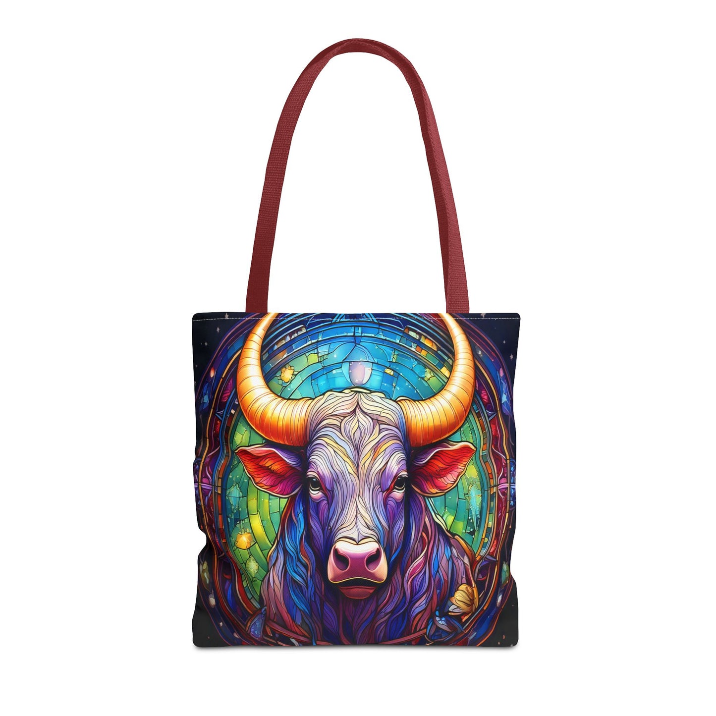 Taurus Bull Stained Glass Style Tote Bag