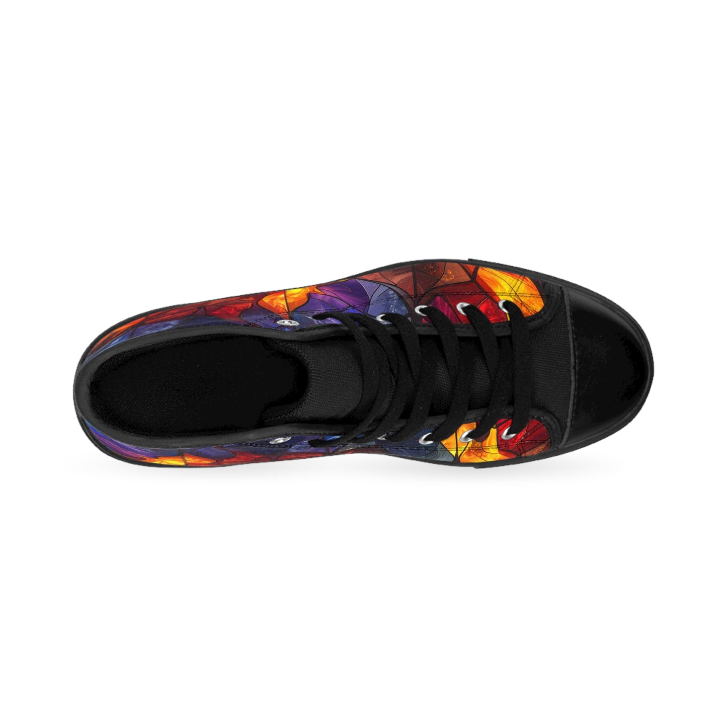 Stained Glass Flames - Women's Classic High Top Sneakers