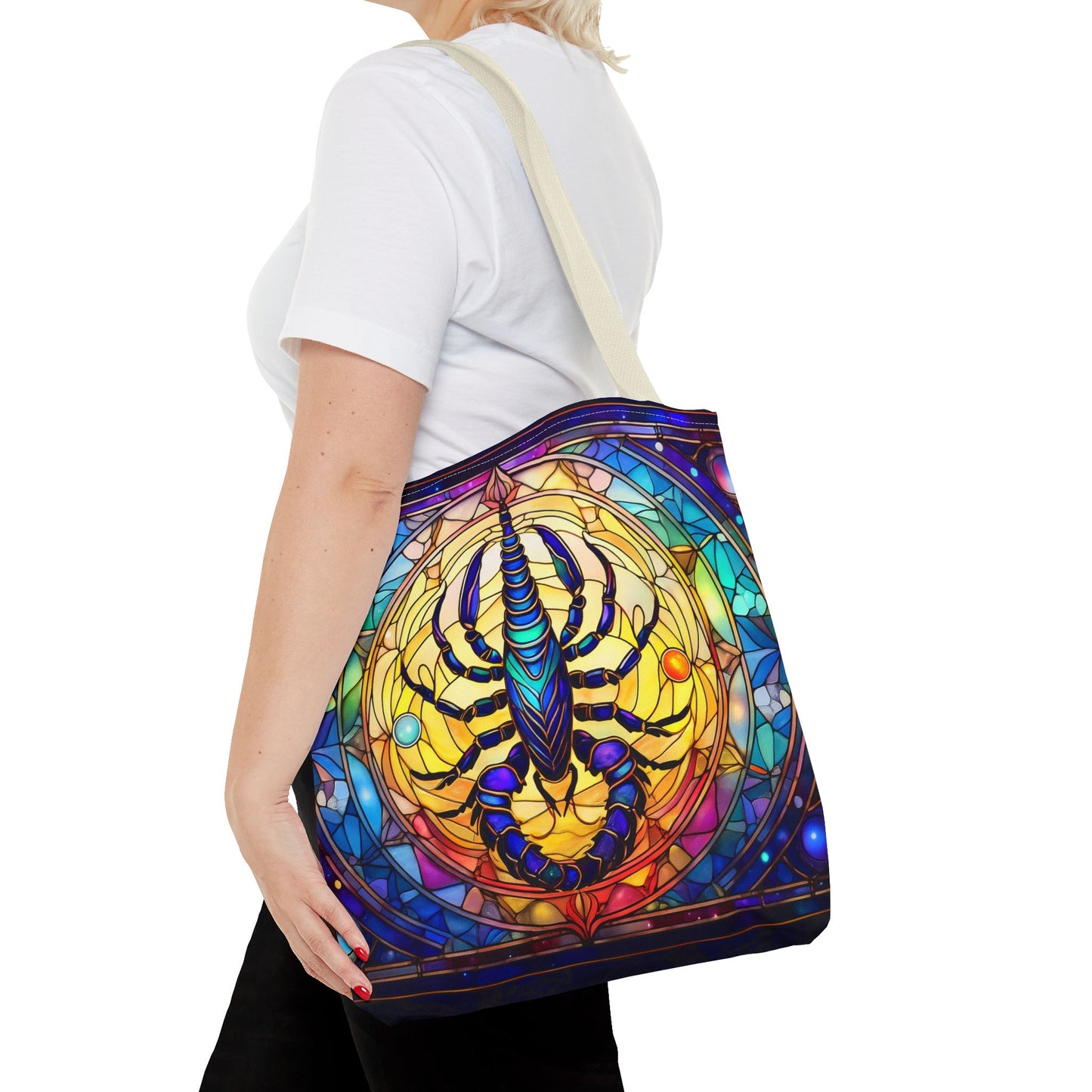 Scorpio Stained Glass Style Tote Bag (All Over Print)